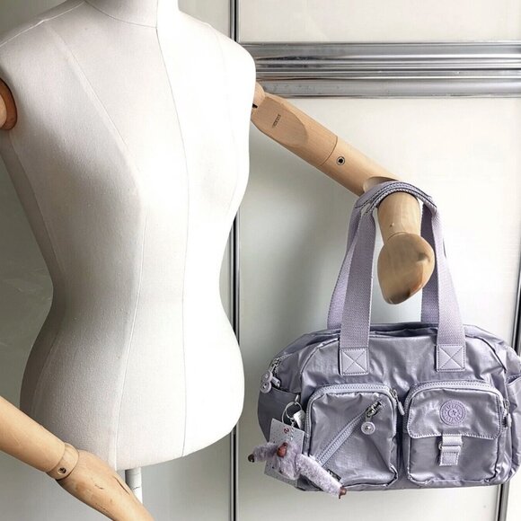 brand new Kipling vintage crossbody Defea Medium Handbag metallic lilac - Picture 2 of 10